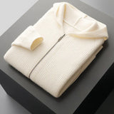 Men's Honeycomb Merino Wool Hooded Casual Sweater