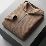 Men's Honeycomb Merino Wool Hooded Casual Sweater