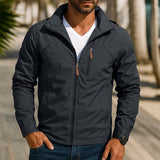 Men's Regular-Fit Zip Outdoor Jacket, Stand Collar