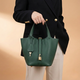 Structured Drawstring Tote Shoulder Bag