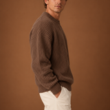Men's Oversized Chunky Ribbed Knit Crew Neck Pullover