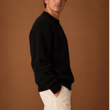 Men's Oversized Chunky Ribbed Knit Crew Neck Pullover