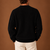 Men's Oversized Chunky Ribbed Knit Crew Neck Pullover