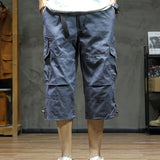 Men's 3/4 Length Cargo Pants, Relaxed Drawstring Fit