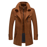 Men's Longline Buttoned Jacket for Autumn and Winter