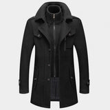Men's Longline Buttoned Jacket for Autumn and Winter