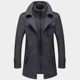 Men's Longline Buttoned Jacket for Autumn and Winter