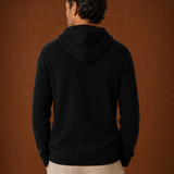 Men's Long Sleeve Hooded Knit Drawstring Sweater