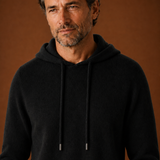 Men's Long Sleeve Hooded Knit Drawstring Sweater