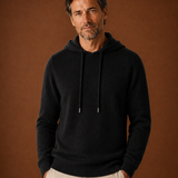 Men's Long Sleeve Hooded Knit Drawstring Sweater