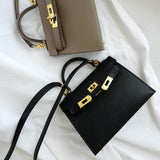 Women's Structured Faux Leather Top Handle Bag