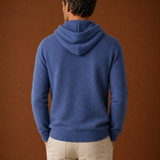 Men's Long Sleeve Hooded Knit Drawstring Sweater