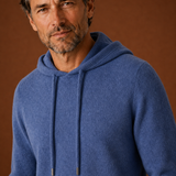 Men's Long Sleeve Hooded Knit Drawstring Sweater