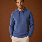 Men's Long Sleeve Hooded Knit Drawstring Sweater