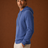 Men's Long Sleeve Hooded Knit Drawstring Sweater