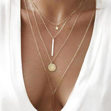 Boho Star Pendant Necklace on Link Chain