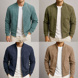 Men's Suede Leather Jacket with Clean Lines