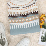 Women's Patterned Fair Isle Mock Neck Sweater