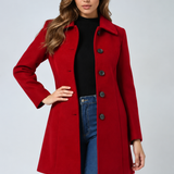 Women's Collared Single-Breasted Longline Tailored Coat