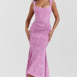 Women's Ruched Sleeveless Midi Dress