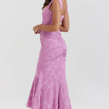 Women's Ruffle Hem Bodycon Midi Dress