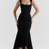 Women's Ruched Sleeveless Midi Dress
