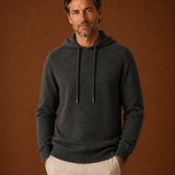 Men's Long Sleeve Hooded Knit Drawstring Sweater