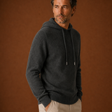 Men's Long Sleeve Hooded Knit Drawstring Sweater