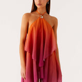 Layered Halter Mini Dress