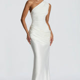 One-Shoulder Draped Maxi Dress