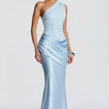 One-Shoulder Draped Maxi Dress