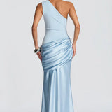 One-Shoulder Draped Maxi Dress