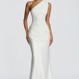 One-Shoulder Draped Maxi Dress