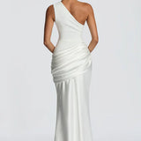 One-Shoulder Draped Maxi Dress