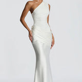 One-Shoulder Draped Maxi Dress
