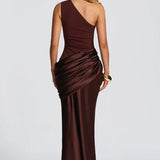 One-Shoulder Draped Maxi Dress