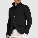 Men's Military-Inspired Fitted Knit Cardigan