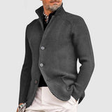 Men's Military-Inspired Fitted Knit Cardigan