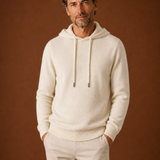 Men's Long Sleeve Hooded Knit Drawstring Sweater