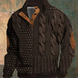 Men's Warm Patterned Knit Pullover Sweater