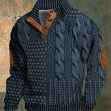 Men's Warm Patterned Knit Pullover Sweater