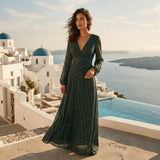 Women's Long Sleeve Floral Maxi Dress