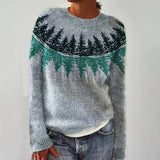 Women's Patterned Fair Isle Boat Neck Sweater