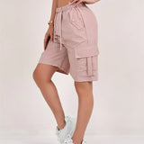 High Waist Cargo Shorts