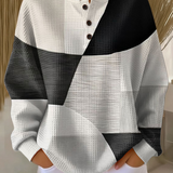 Colour Block Waffle Knit Crew Neck Sweater