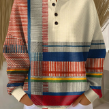 Colour Block Waffle Knit Crew Neck Sweater