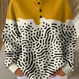 Colour Block Waffle Knit Crew Neck Sweater