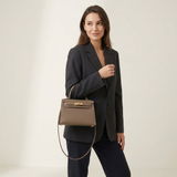 Women's Structured Faux Leather Top Handle Bag