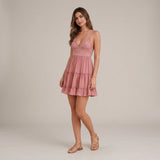 Women's Tiered Spaghetti Strap Mini Dress