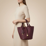 Structured Drawstring Tote Shoulder Bag